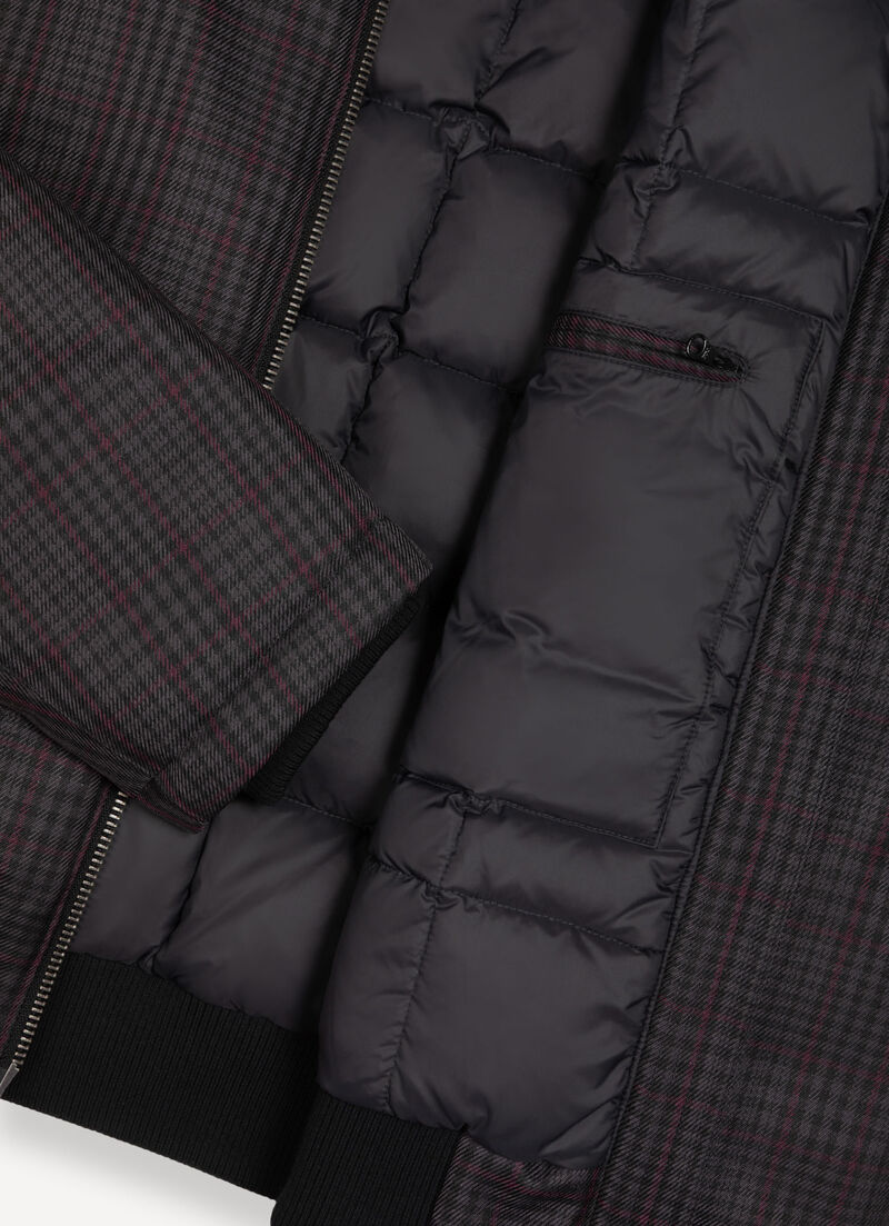 Check down bomber jacket