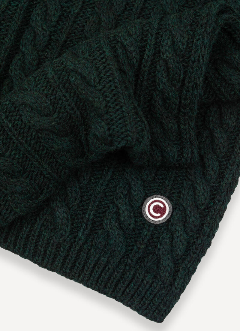 Branded unisex cable-knit scarf