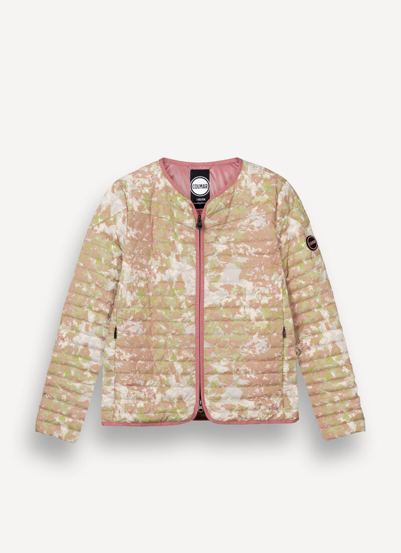 Pixelated camouflage down jacket