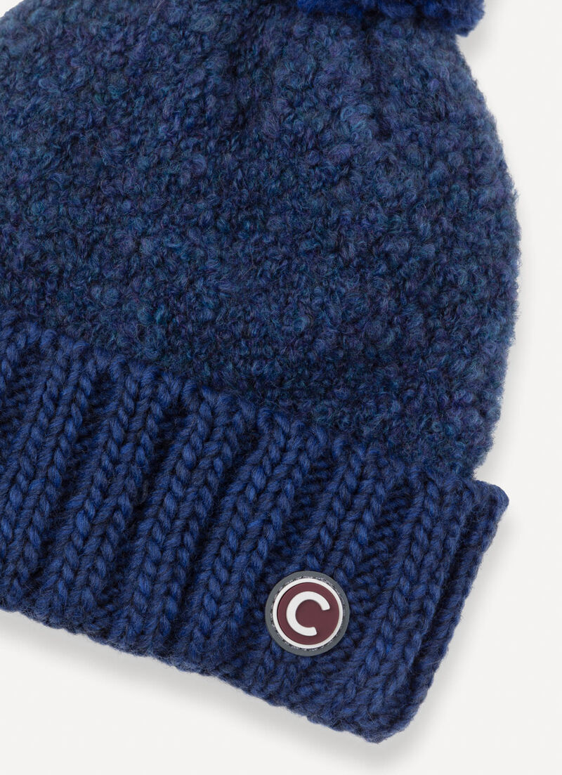 Women’s bouclé hat with pom-pom