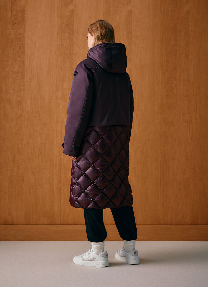 Long down-padded maxi-jacket