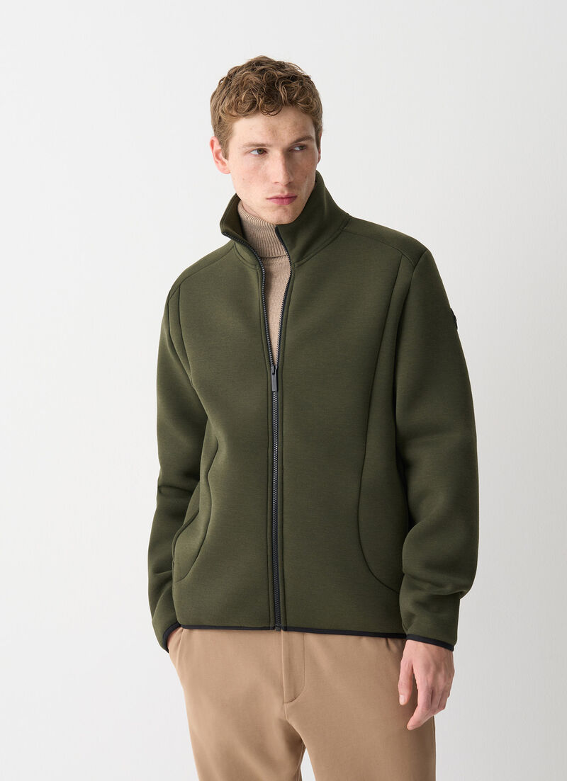 Full-zip scuba sweatshirt