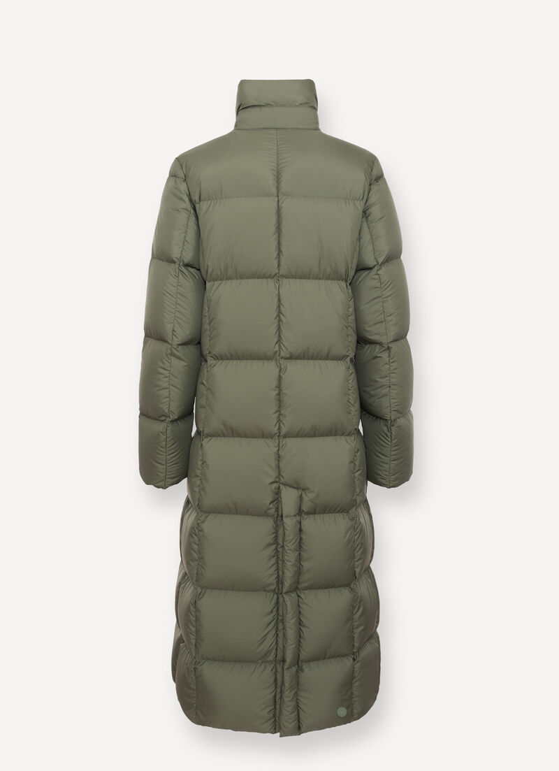 Matte-fabric maxi-down jacket