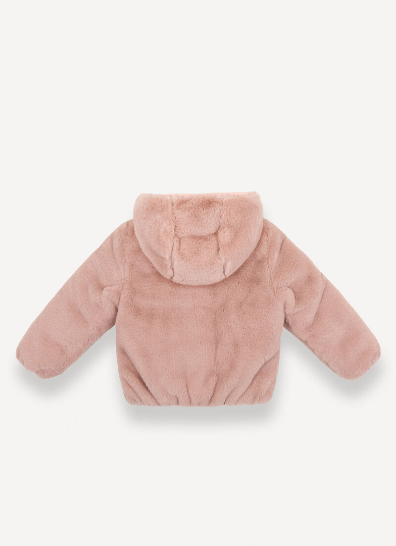 Faux fur down jacket, 6–36 months