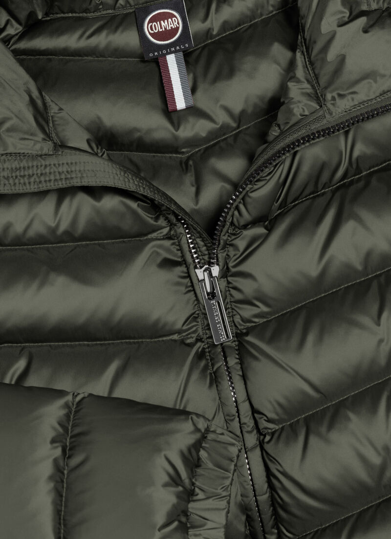Quilted down jacket with hood