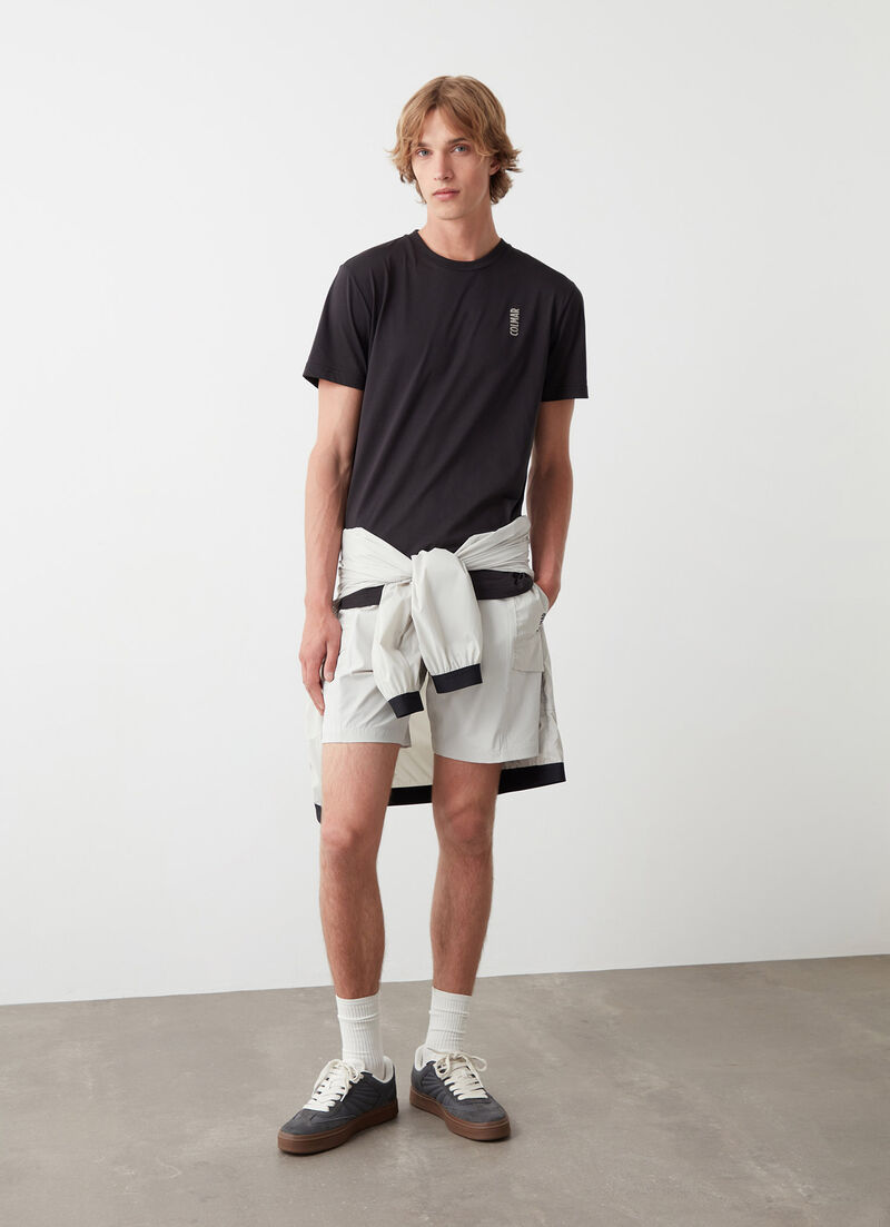 Crew-neck cotton-blend T-shirt