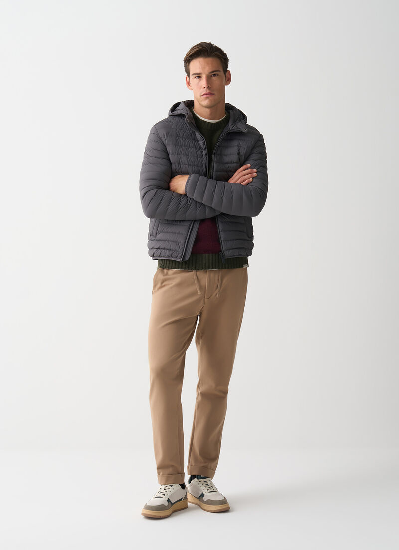 Light down jacket with hood