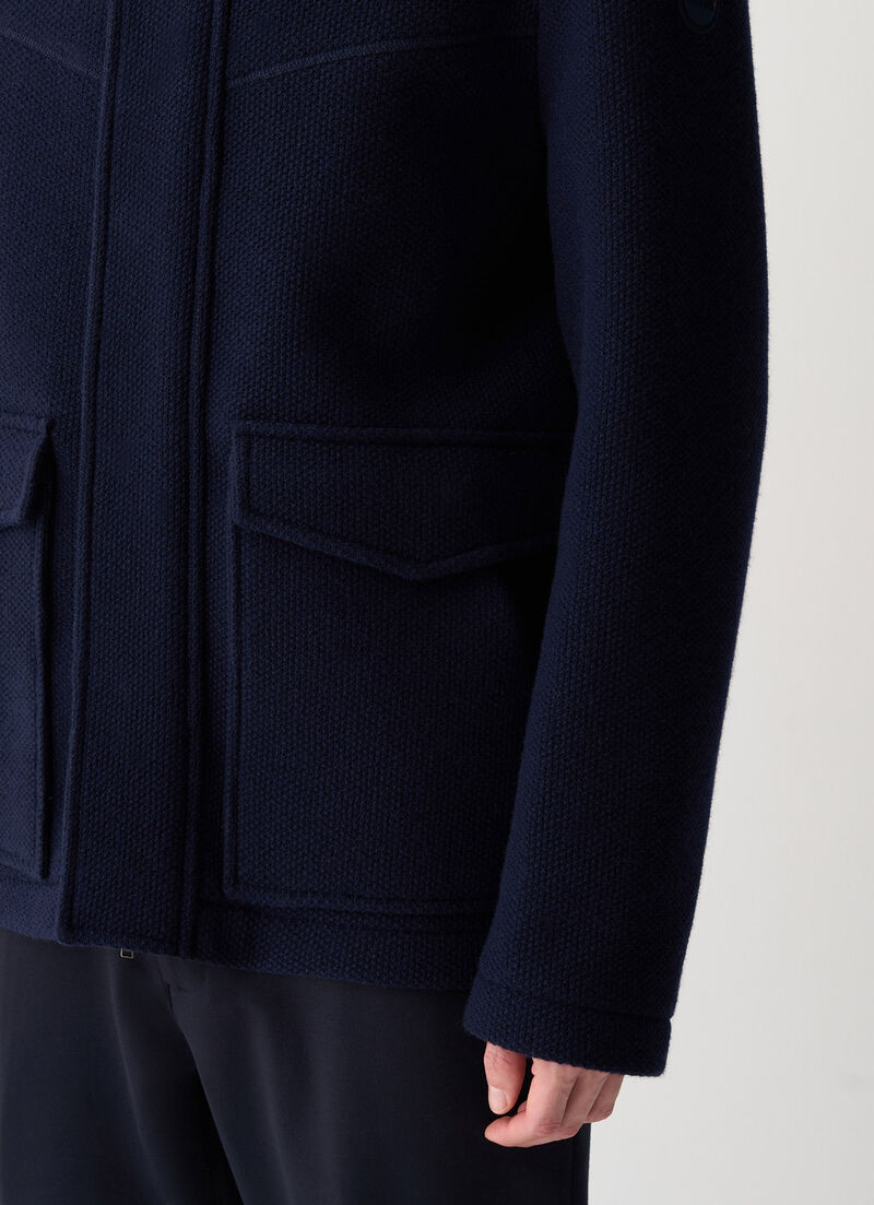 Pique coat with hood