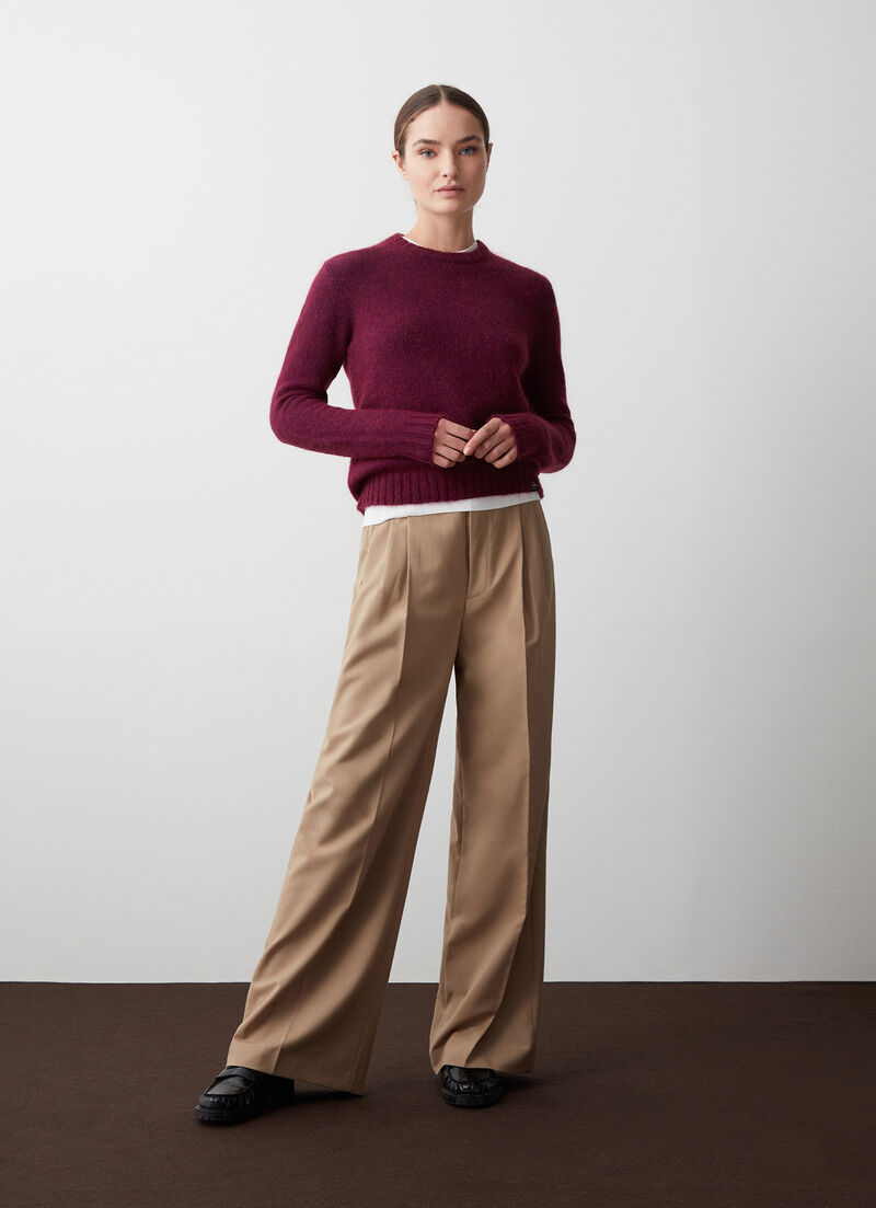 Crew-neck mohair-blend pullover