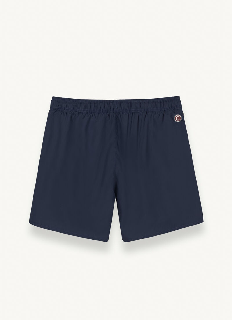 Solid colour swimsuit with elasticated waist