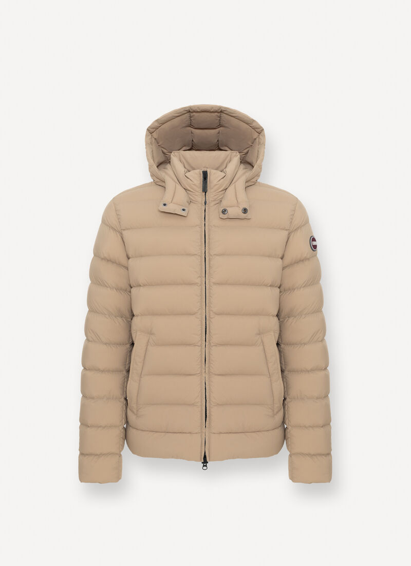 Down jacket with detachable hood