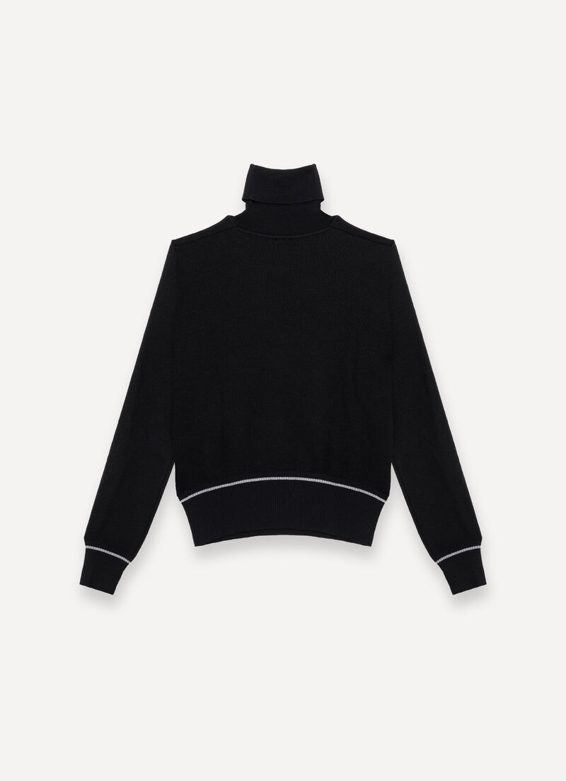 Woollen ski polo-neck