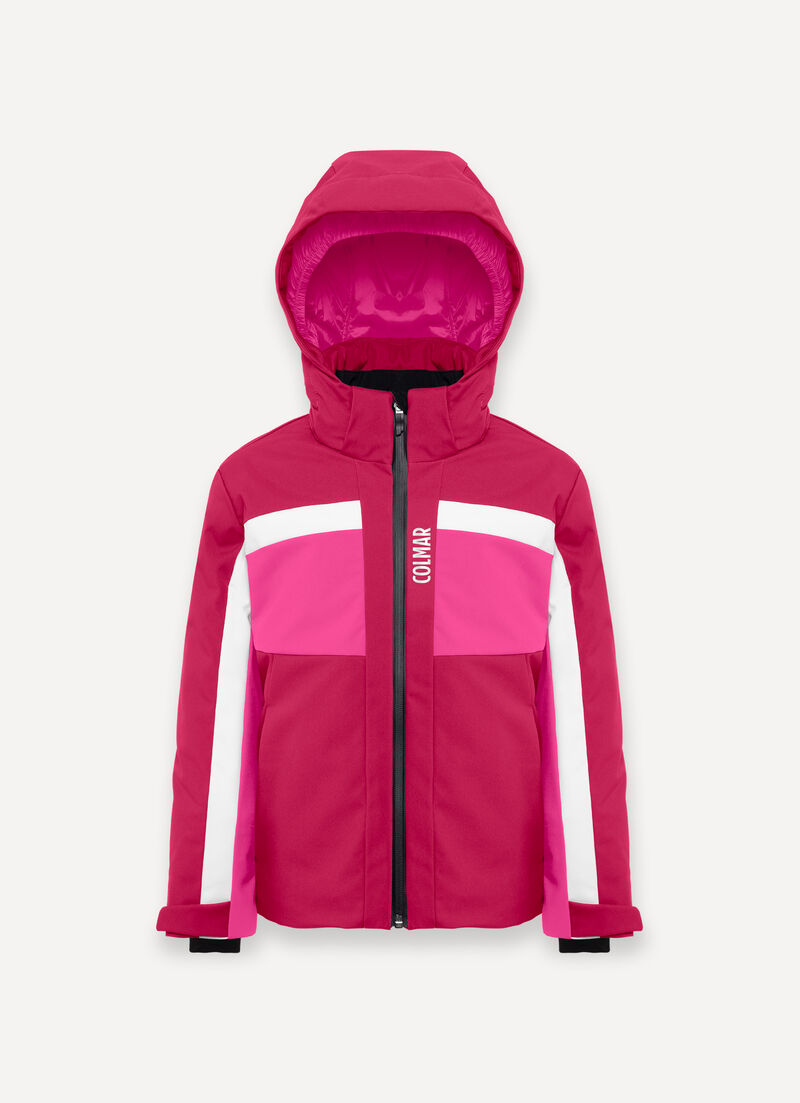 Girl's colour-block ski jacket