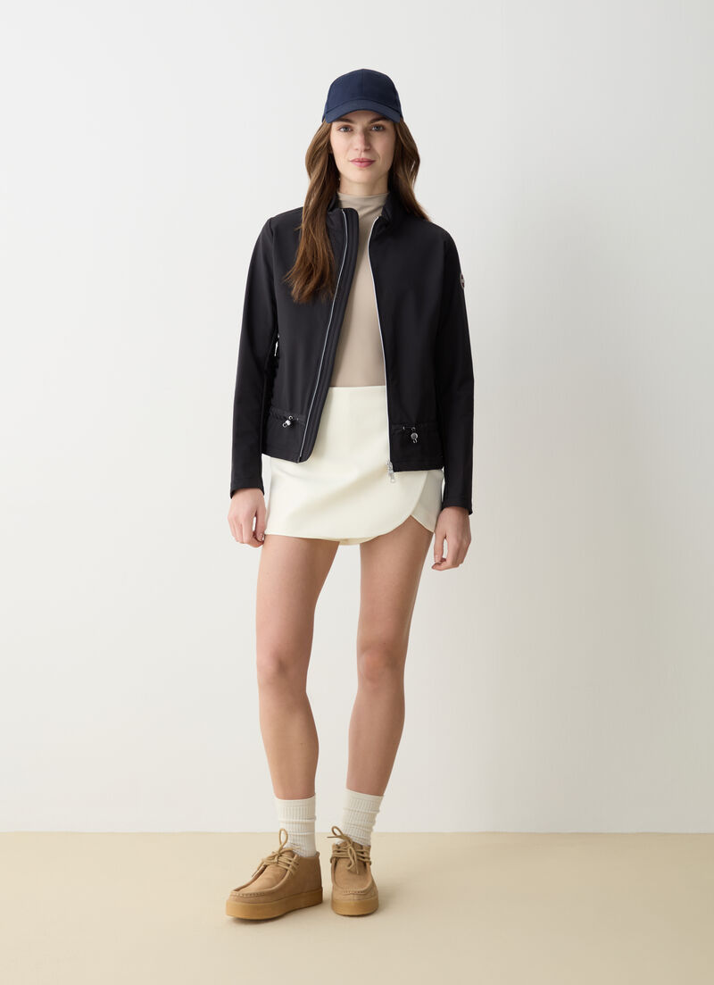 Short jacket with drawstring waist