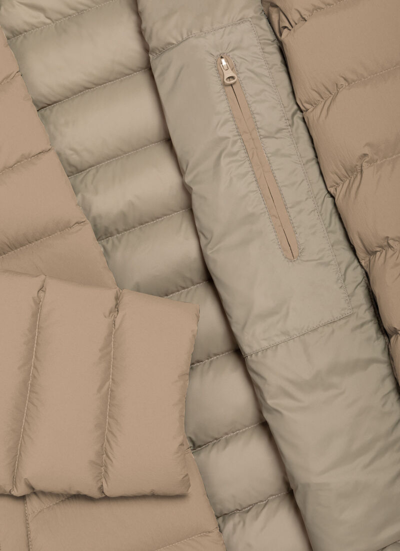 Down jacket with hood