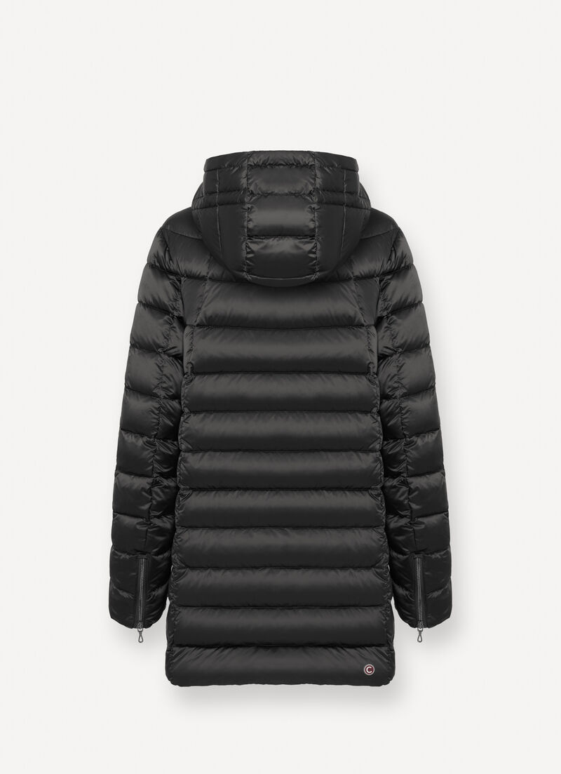 Hooded A-line down jacket