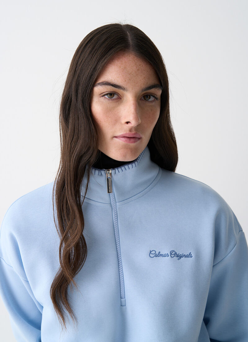 Half-zip sweatshirt with embroidery