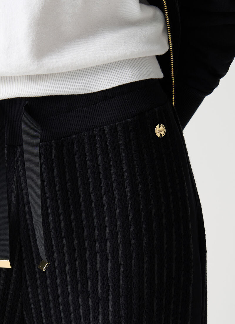 Cable-knit tracksuit bottoms