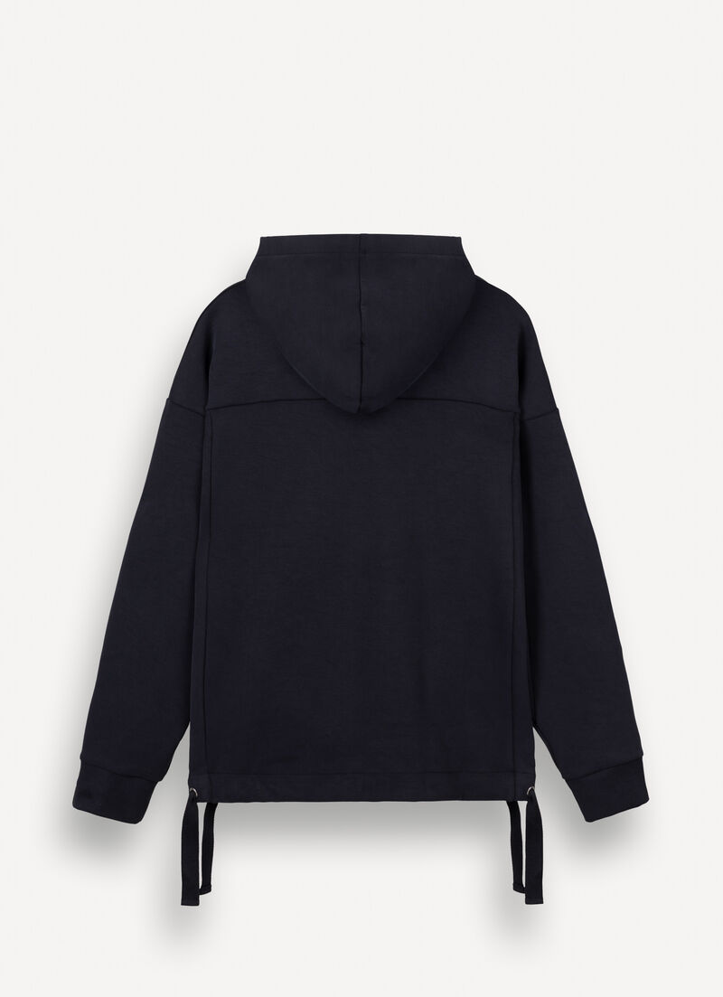 Hooded sweatshirt with drawstring hood