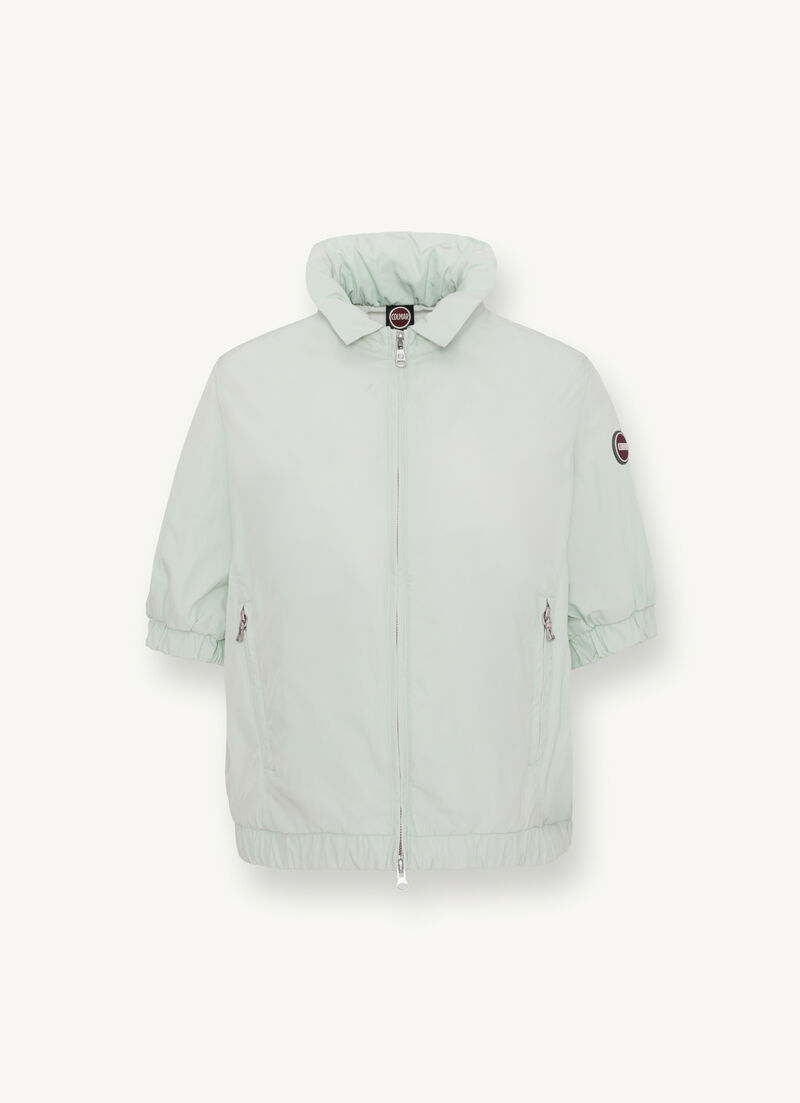 Unlined taffeta jacket with short sleeves