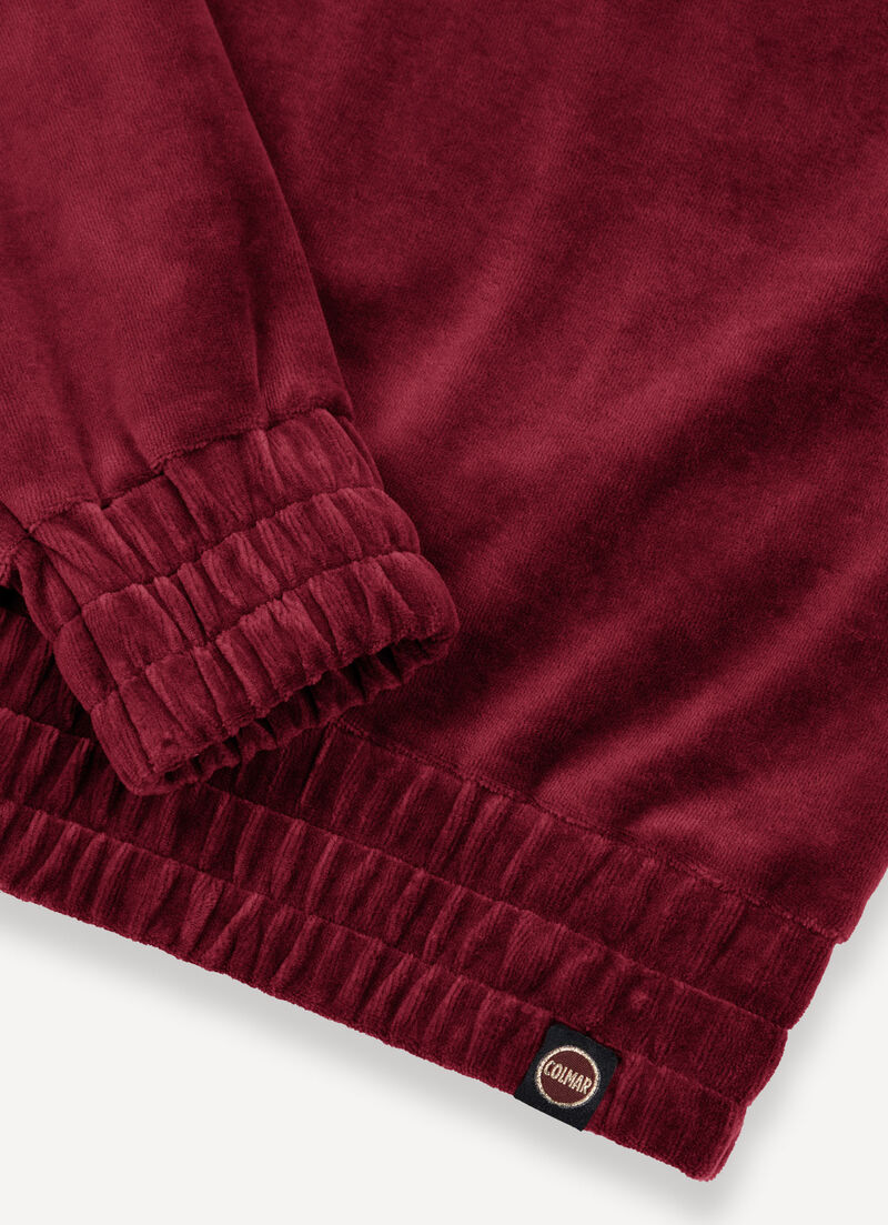 Velvet sweatshirt with stretch band