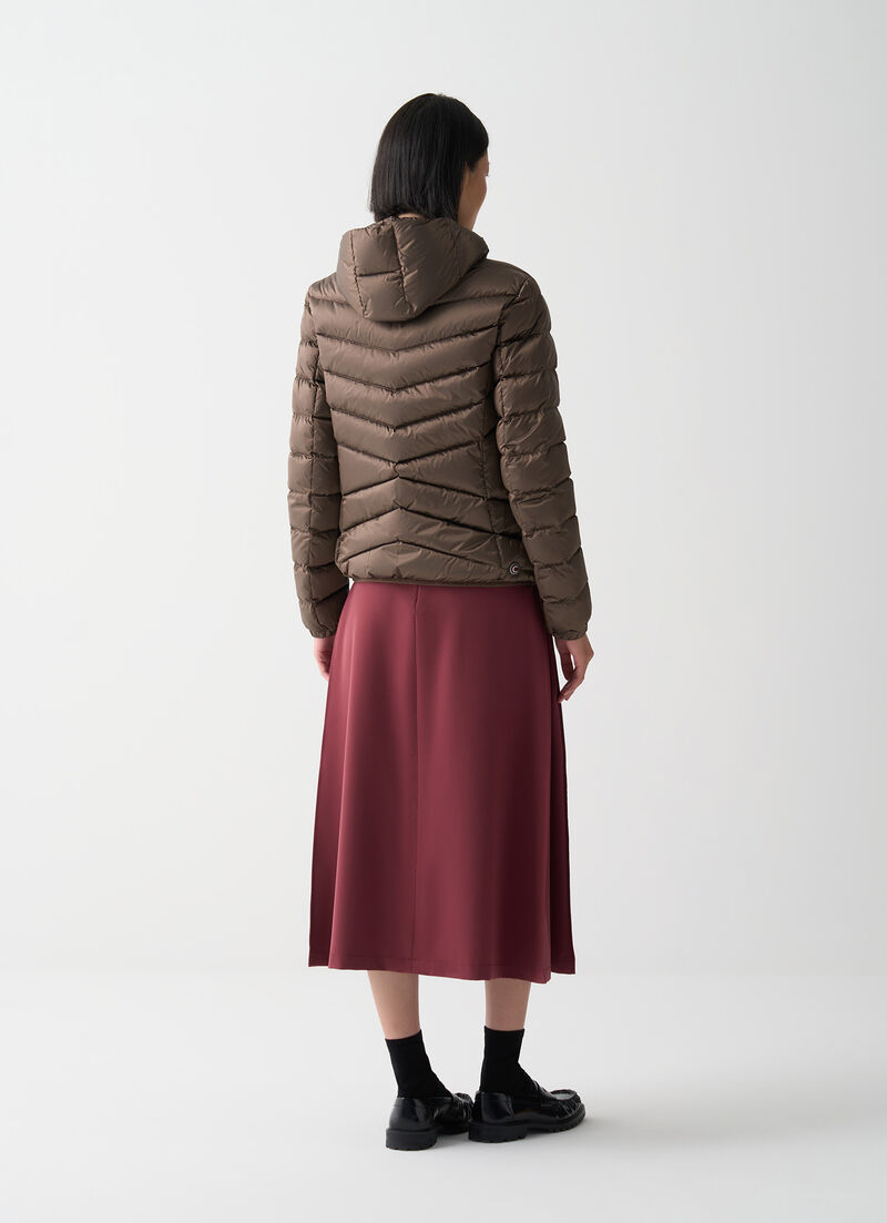 Quilted down jacket with hood