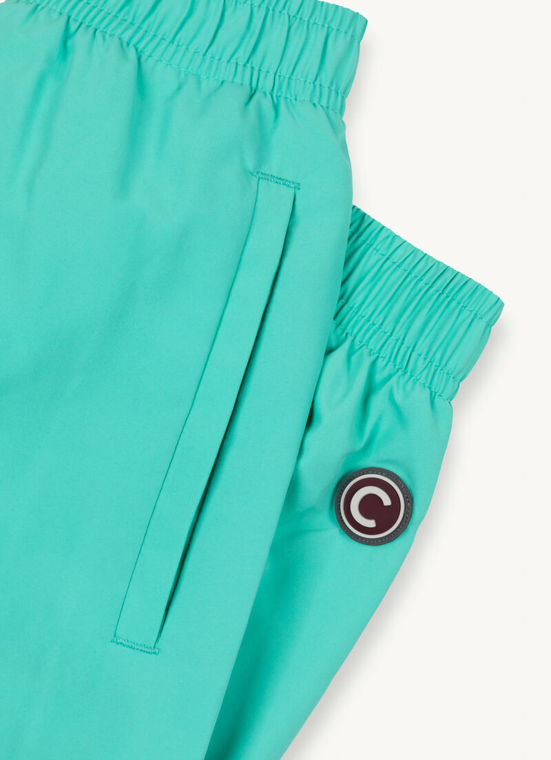 Solid colour swimsuit with elasticated waist