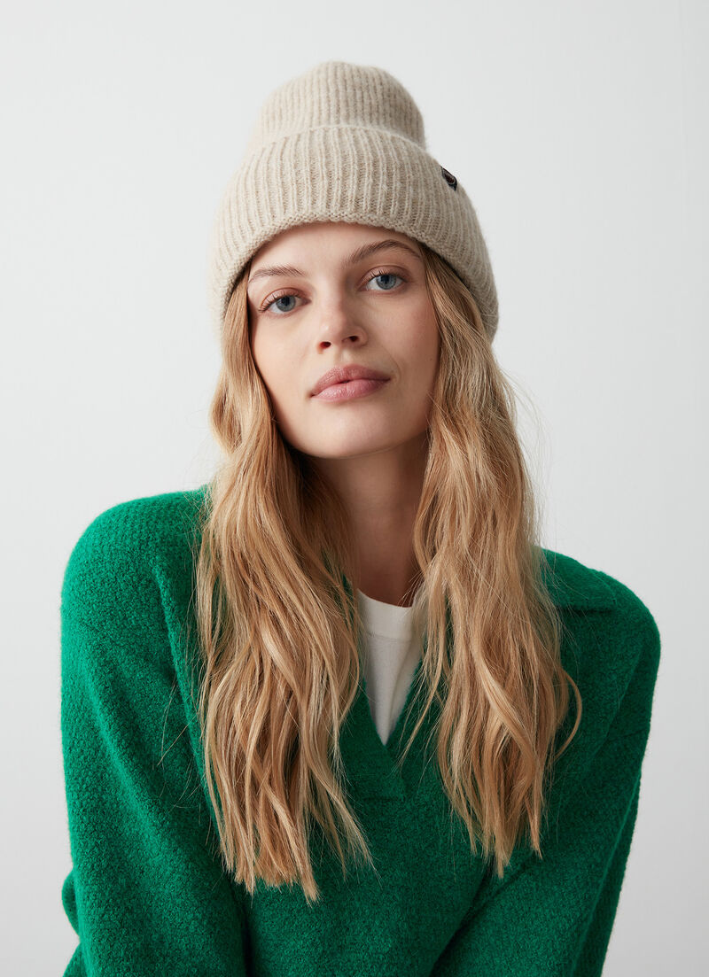 Women's wool-blend hat with lurex thread