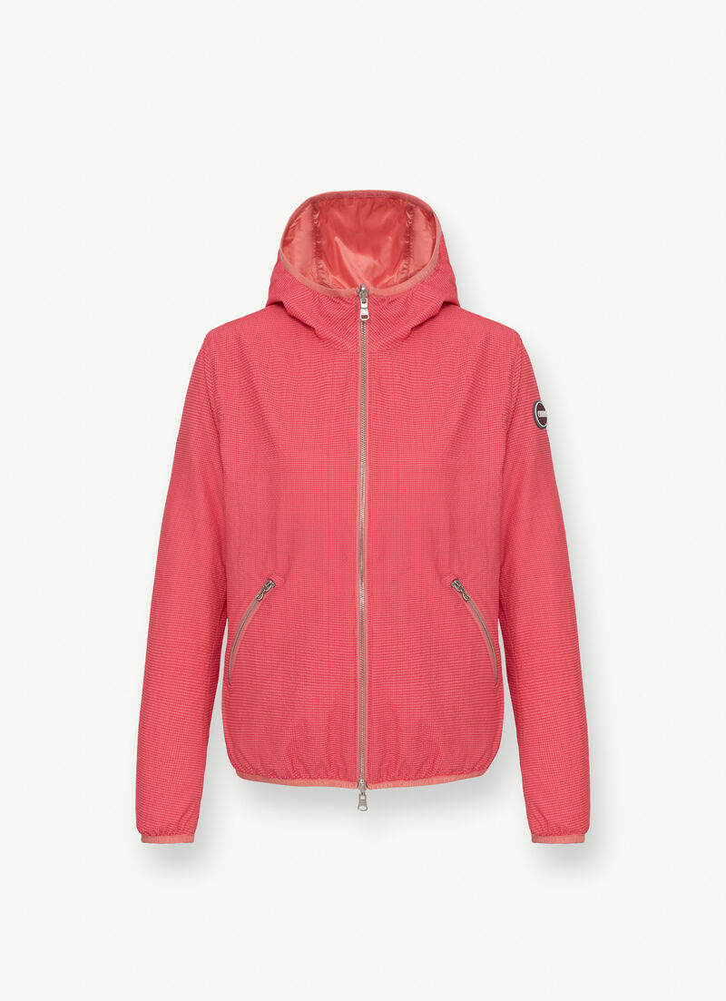 Reversible jacket with hood