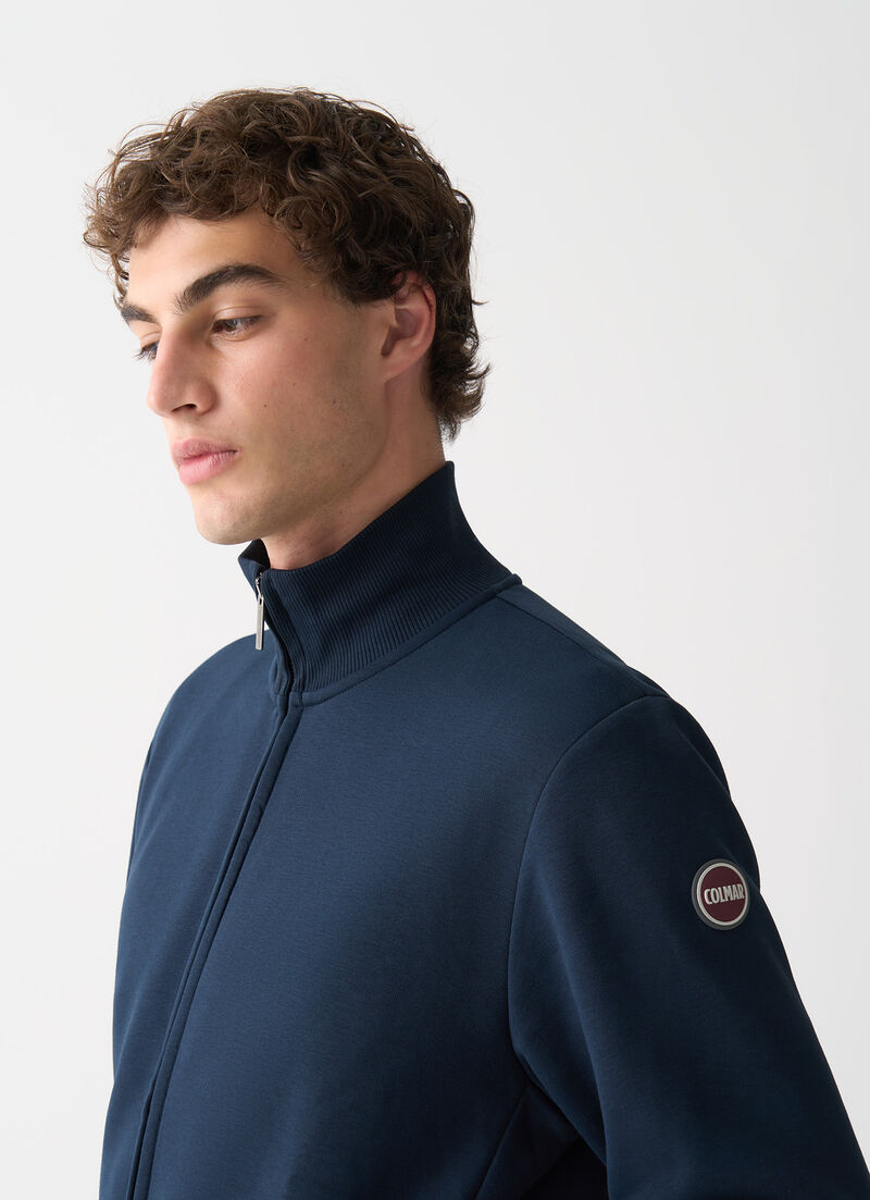 Cotton high-neck sweatshirt