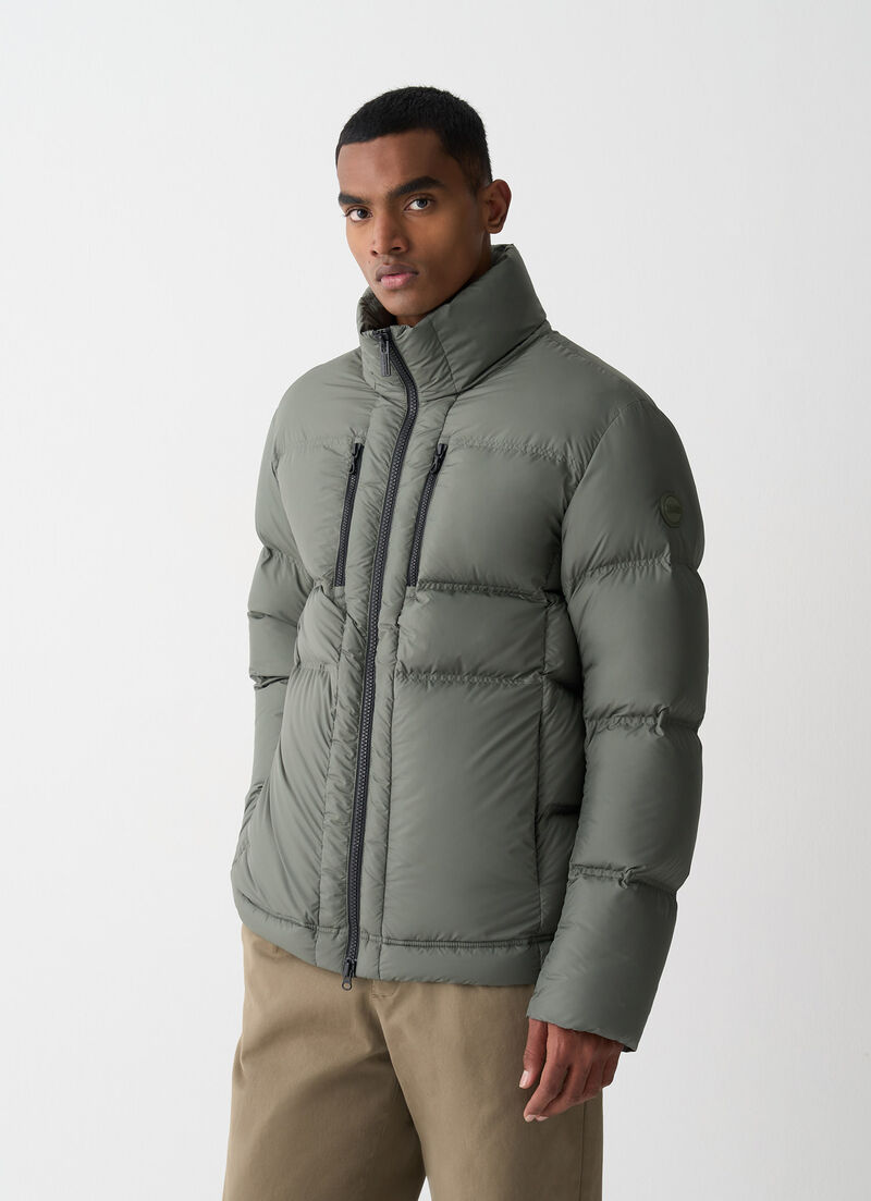 Down jacket with multiple pockets