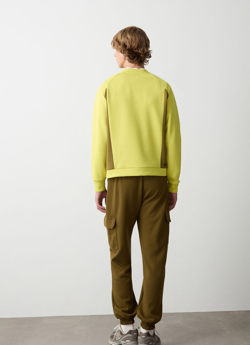 Stretch crew-neck sweatshirt