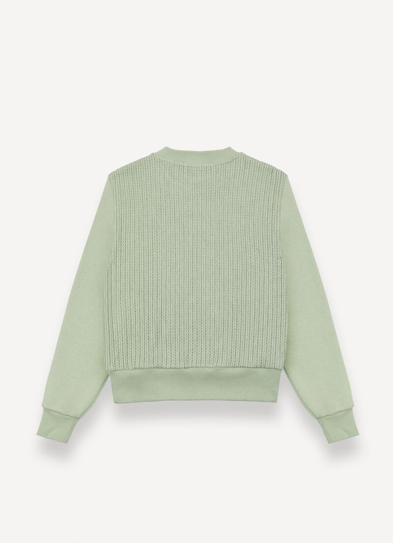 Cable-knit crew-neck sweatshirt