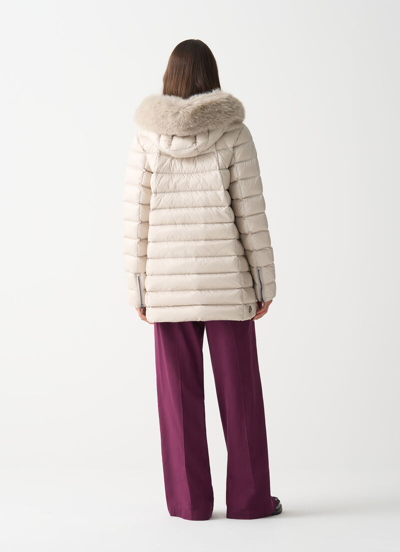 A-line down jacket with fur
