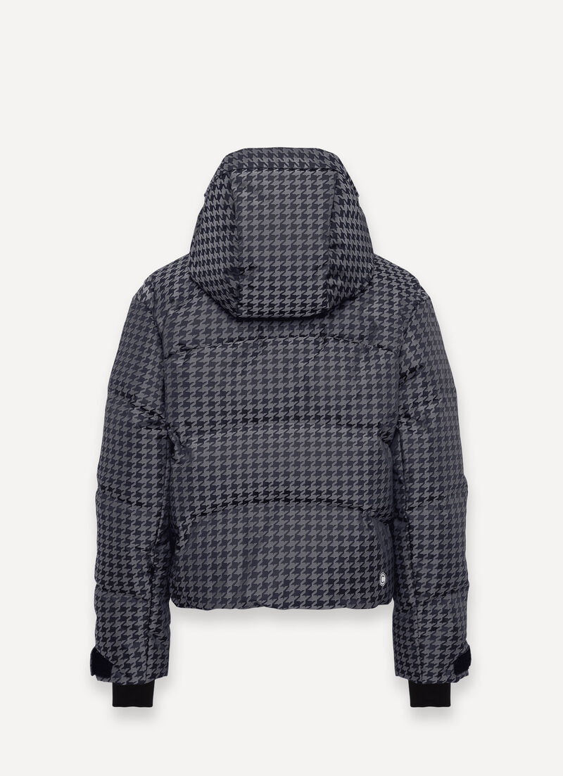 Houndstooth padded ski jacket