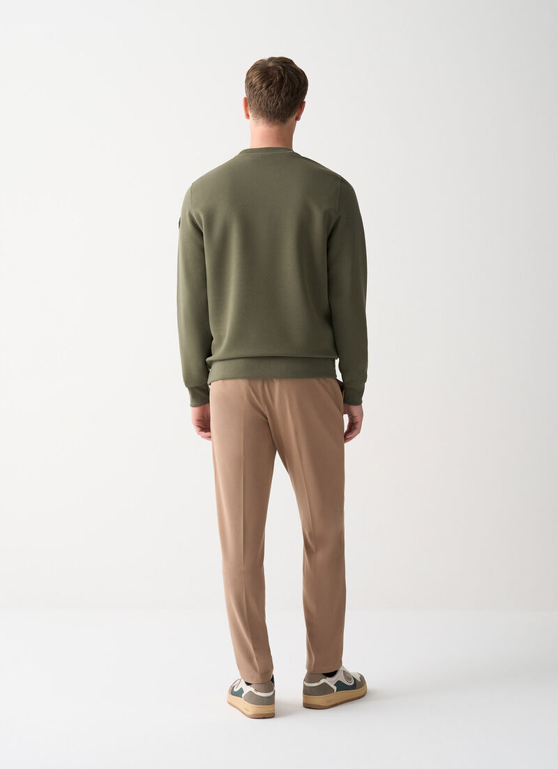 Round-neck jacquard sweatshirt