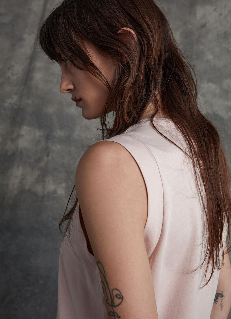 Sleeveless cotton jersey top