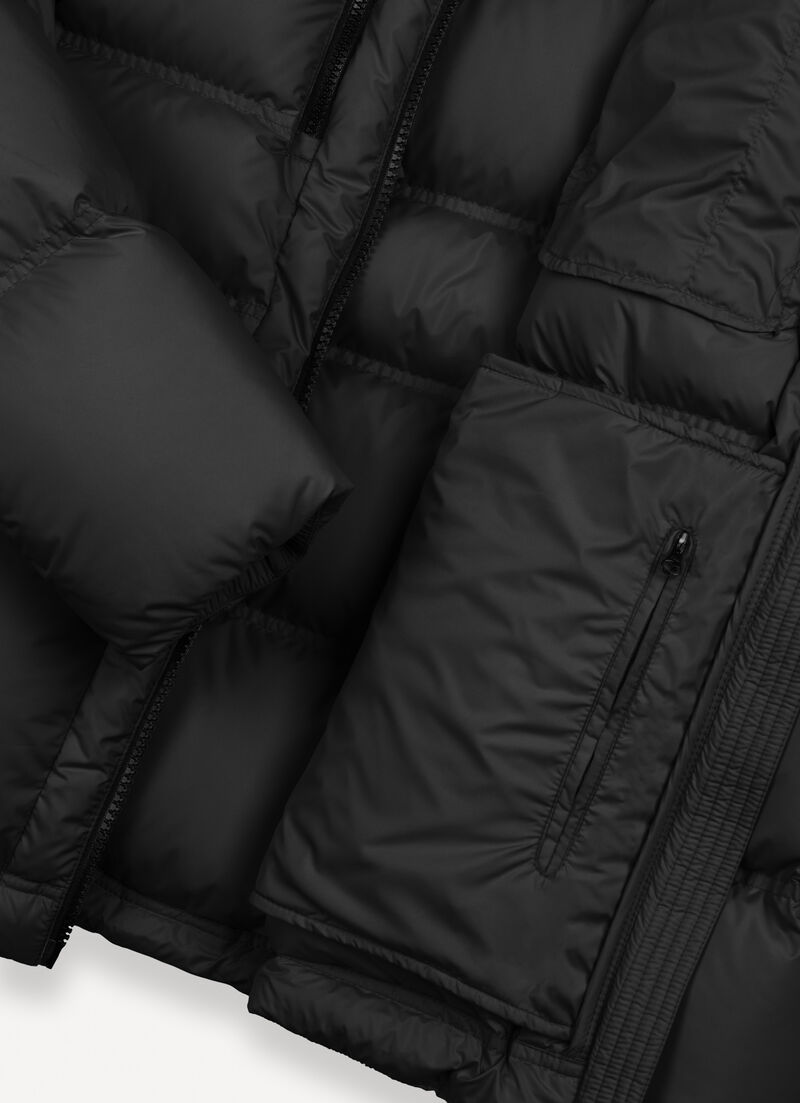 Puffy down jacket with hood