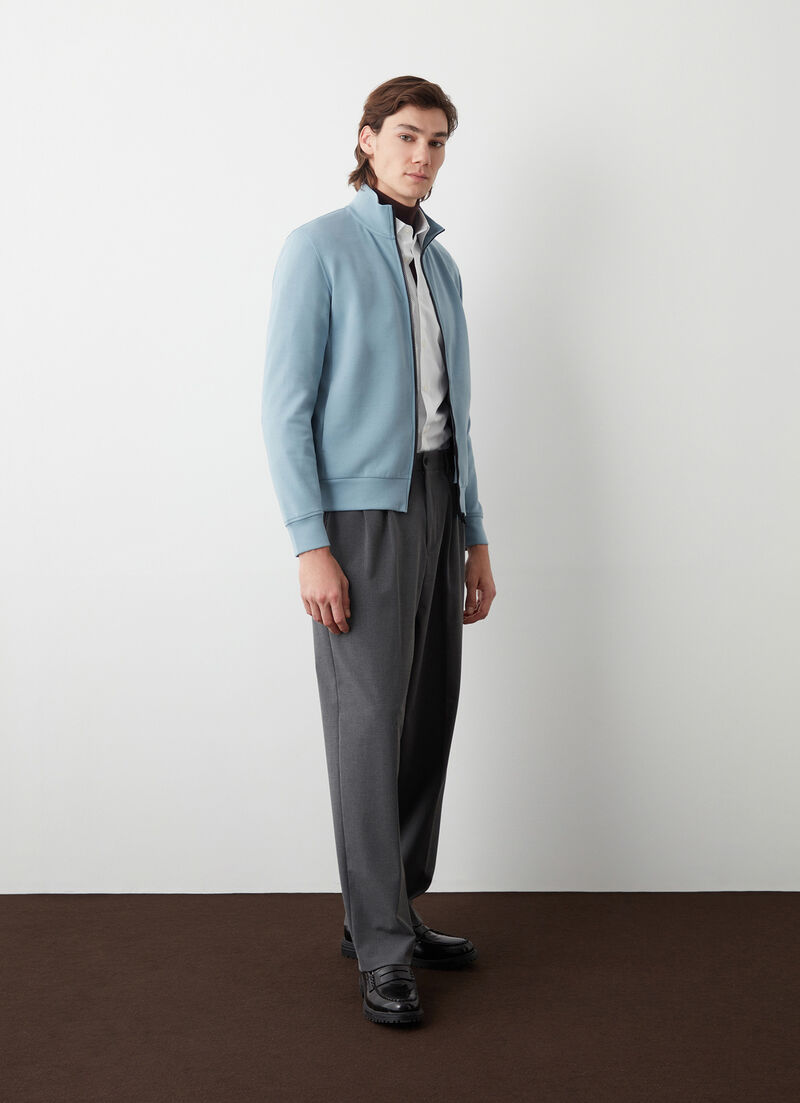 Stretch zip-up sweatshirt