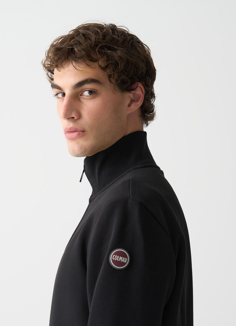 Cotton high-neck sweatshirt