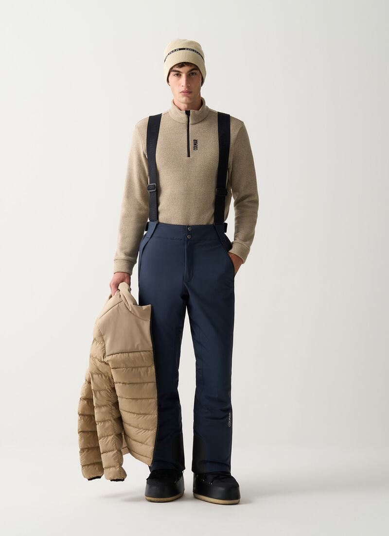 Padded 4Way fabric ski salopettes