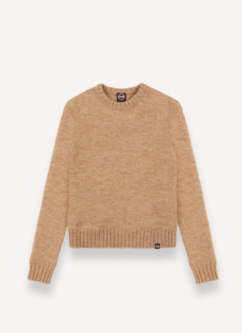 Crew-neck mohair-blend pullover