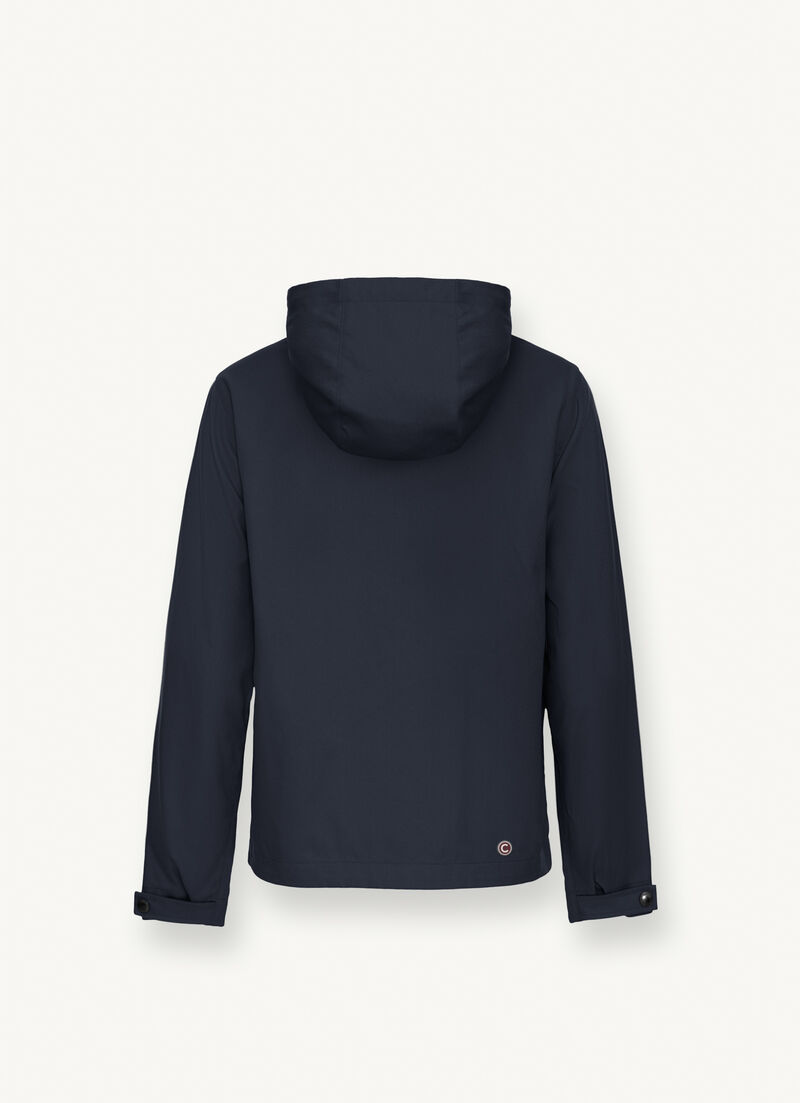 Hooded cotton-look fabric jacket