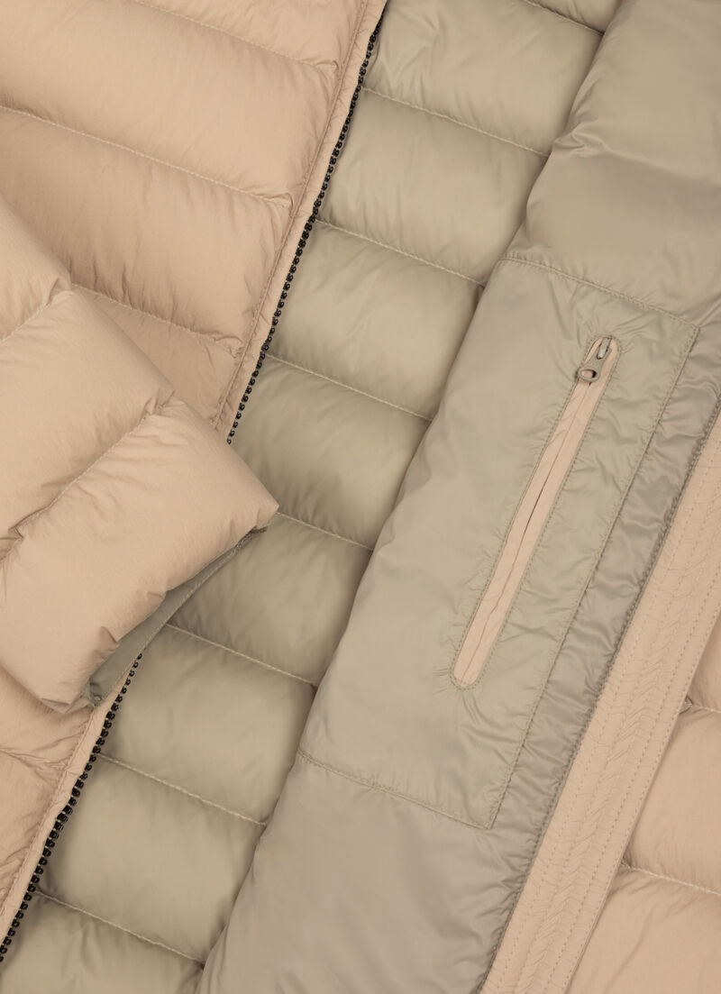 Down jacket with detachable hood