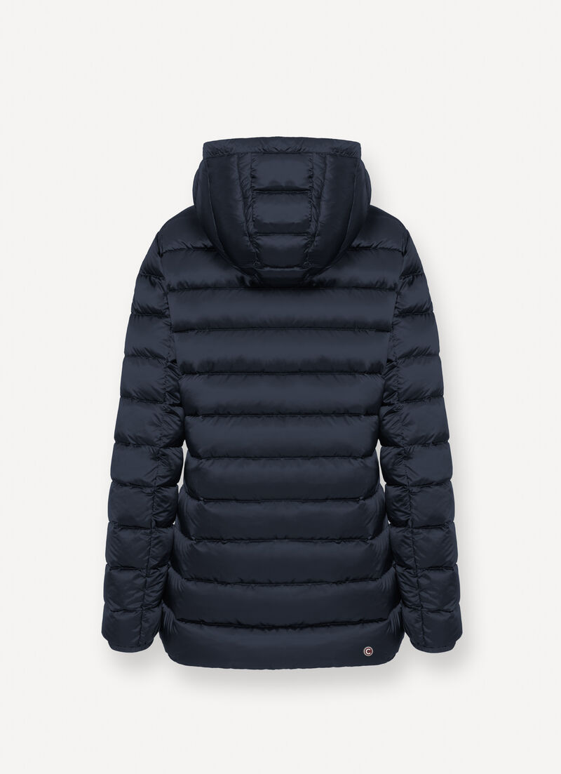 Fitted down jacket with hood