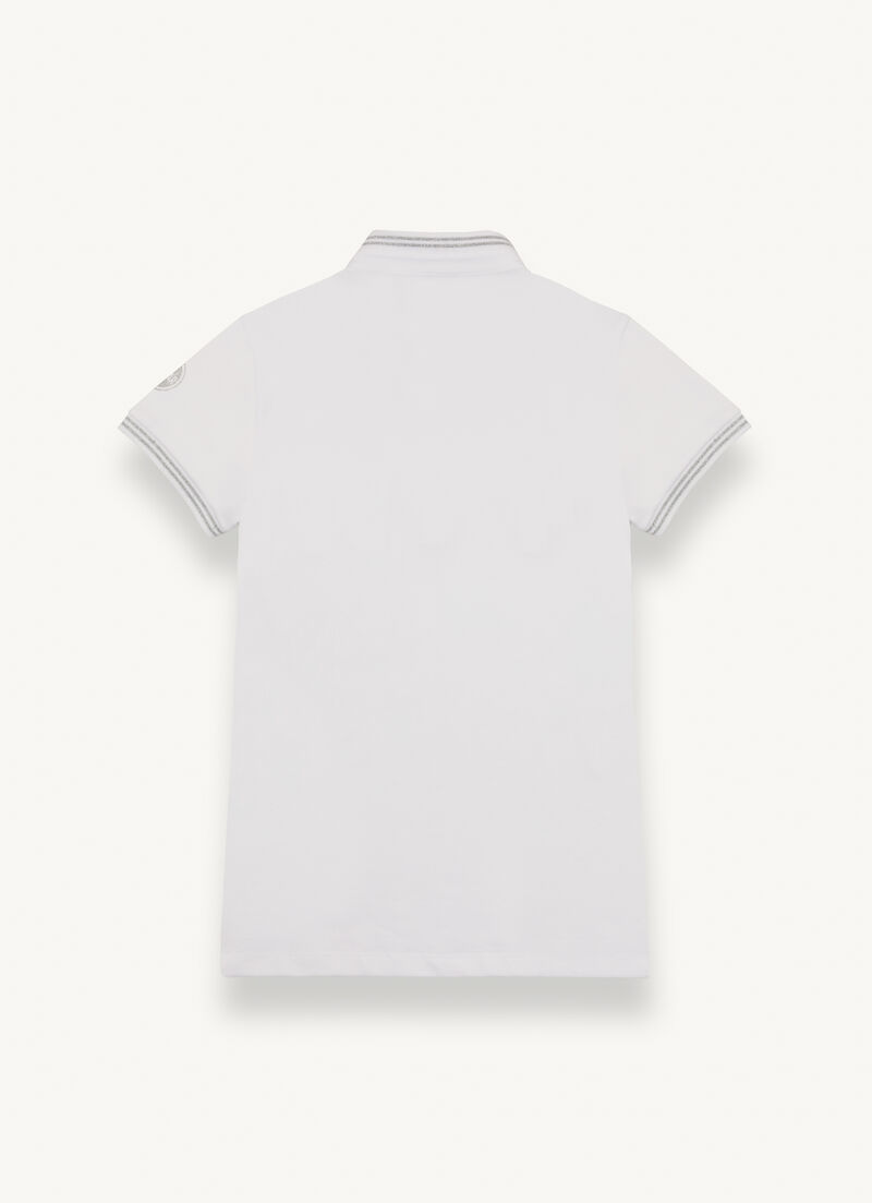 Stretch piqué polo-shirt with ribbed collar