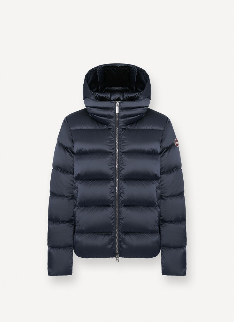 Down jacket with detachable hood