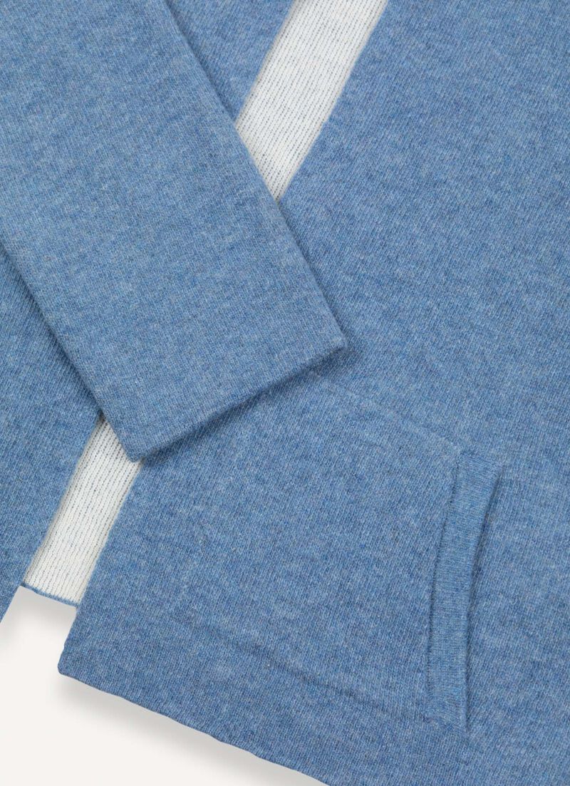 Open two-tone wool baize cardigan