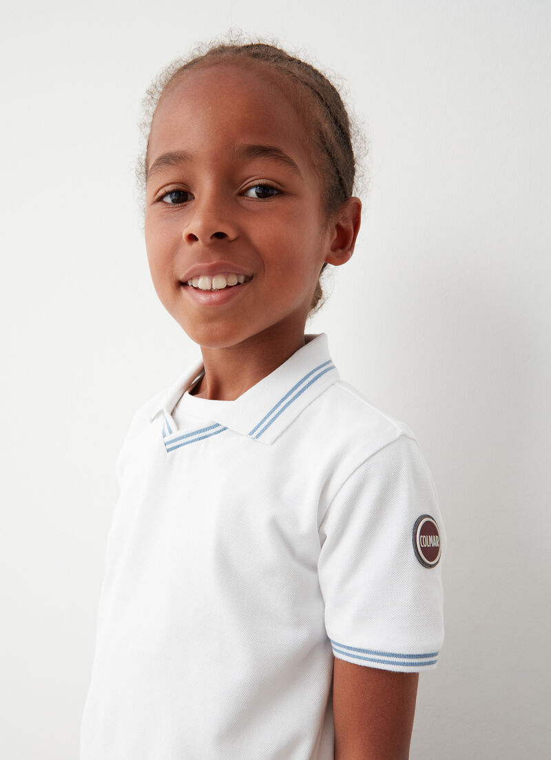 Contrasting striped polo-shirt