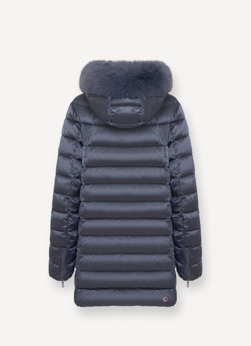 A-line down jacket with fur